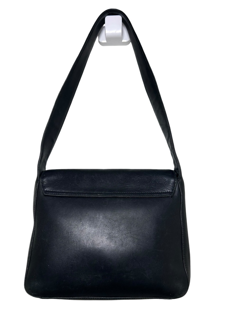 Ralph Lauren vintage black leather shoulder bag old money preppy RL67 crest - Picture 3 of 11